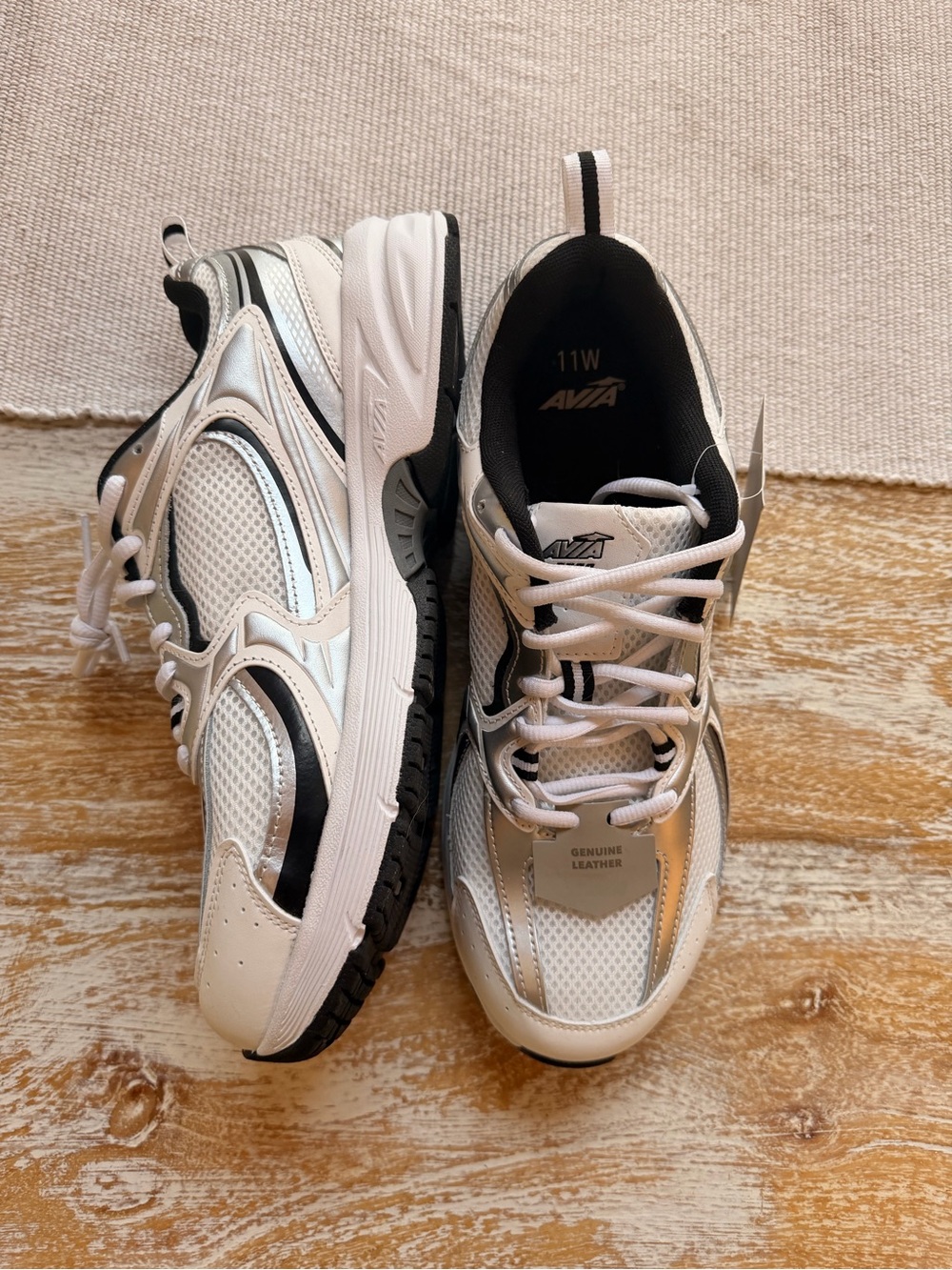 Avia White Black and Silver Men's Athletic Sneakers